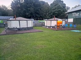 We were set up in the yurt on the right