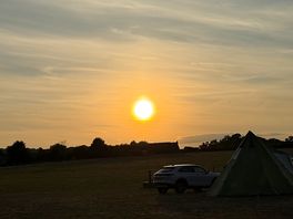 Sunset over the site