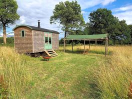 The outside of the shepherds hut