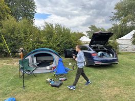 Setting up our little tent