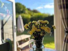 Fresh flowers and a lovely view