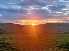Sunset view from van