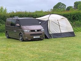 Our new camper awning at south view