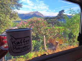 Panorama aus dem camperfenster