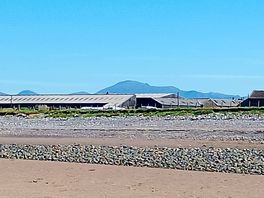 View from beach to site
