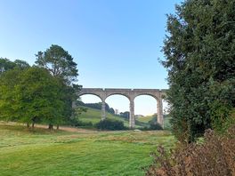 View coming out of the shower block looking towards the viaduct