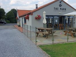 Coffee shop serving food and drinks
