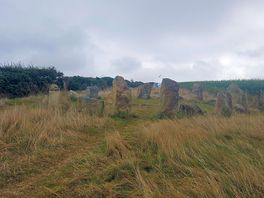 Stone circle at top of site