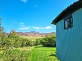 View from the side of the shepherd's hut