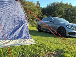 My tent and car on the campsite.