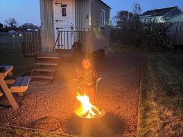 Campfire at night