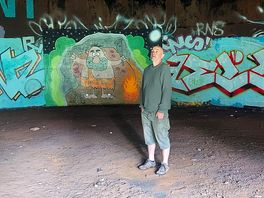 Inside the old fuel storage tank building