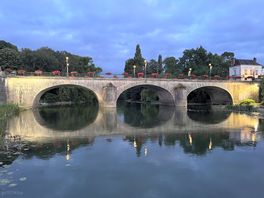 Bridge over river into town, 5mins walk from our pitch