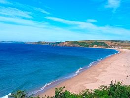 Praa sands looking back towards the campsite