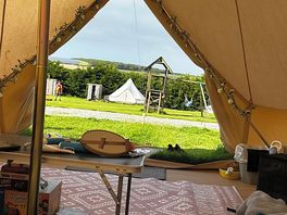 Inside the tent