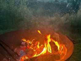 Fire pit in action