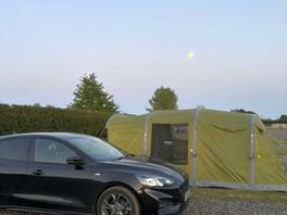 Our pitch just as the sun was setting!