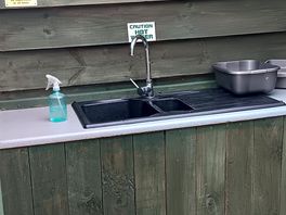 Wash area for cooking utensils etc