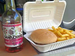 Amazing steak burgers washed down nicely with cider