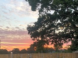 Sunset above hot tub in evening :)
