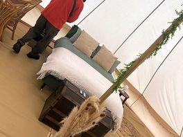 Inside bell tent