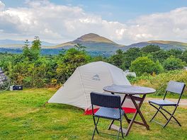 Grassy pitch with views to Kenmare Bay