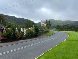 View from the carpark / hard standing gate