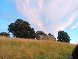 Evening view of church on site