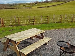 Picnic table & fire