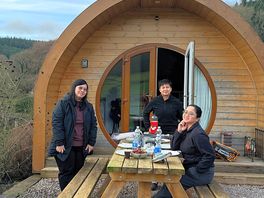 Lunch outside the pod