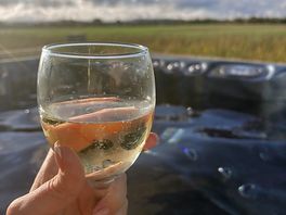 Wine in the hot tub
