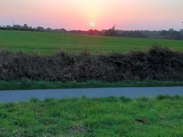 Grass pitches at sunset