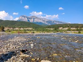 Peña montañesa from river beside site.
