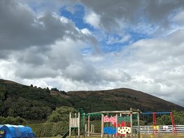 The park with beautiful hills in the distance