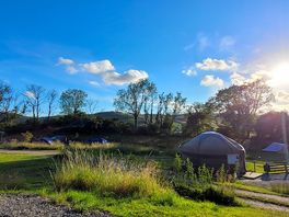 Schöne aussicht auf das camping