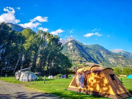 Tent with views of the mountains