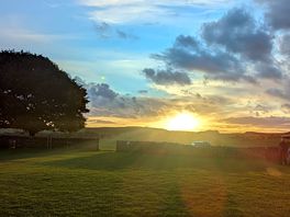 Sunset view from bell tent
