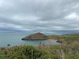 Mwnt beach from the coastal path