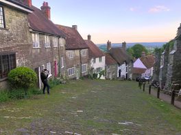 That view down gold hill at sundown