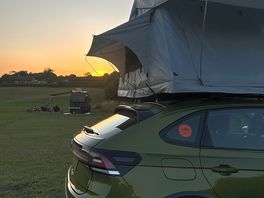 Roof tent sunset view