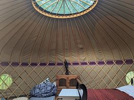 Inside the yurt