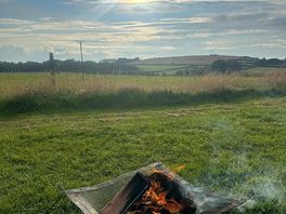Campfire and view
