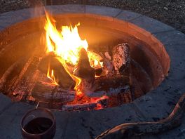Tea and supper by the fire.