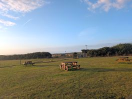 All the pitches got a picnic bench. so leave the tables at home.