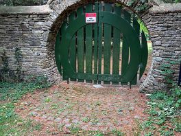 Cute gate on entering the woodland walk