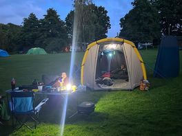 Our setup by the lake