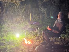 Evening camp fire