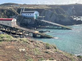 St justinian rnli base is just around the headland on the coast path or road