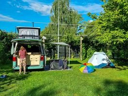 Ruime plek voor grote tent of campers tussen de wijnranken