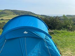 View to the sea from our tent